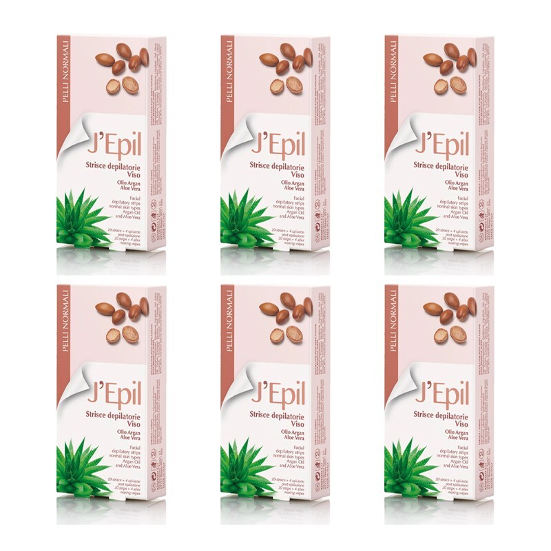 120pz J’EPIL Strisce Depilatorie Viso Argan e Aloe - Offerta Scorta