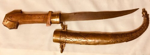 Indopersian mughal Islamic Dagger Wood Silver Coper & Steel Khanjar Knife Antiq - Picture 5 of 8