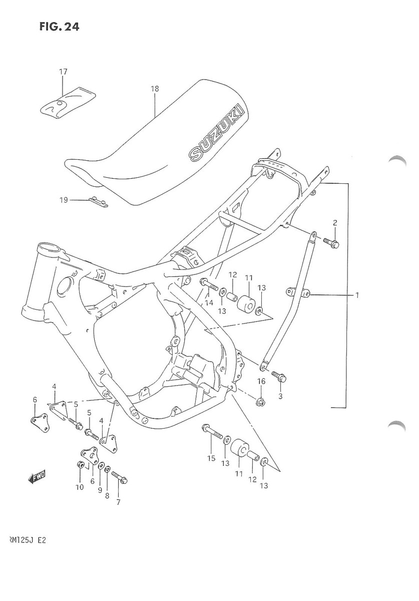 SUZUKI Parts Manual RM125 1986 1987 & 1988 Replacement Spares