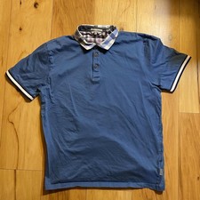 Ted Baker London Men's Xl Blue Short Sleeve Polo Shirt Casual Luxury