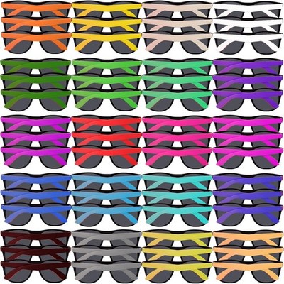 Kids Sunglasses Party Favors, 18 Color Neon Retro Cat Eye Sunglasses with