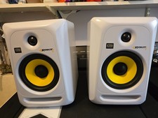 krk rokit 6 gen 3 white pair studio monitor speakers w/original boxes RARE 