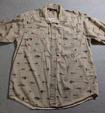 Orvis Men`s Fishing Lures Button Up Long Sleeve Collared Shirt / Size L