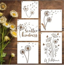 Large Dandelion Stencils Painting on Wood Walls 14.5 X 10 inch Flower Paint