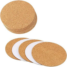 20Pcs Self Adhesive Cork Coasters 4"x 4" Round Cork Backing Sheets for Coasters