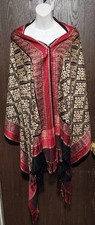 New bollywood embroidered stoll Scarf Shawl Wrap Floral Kashmiri Shawl red