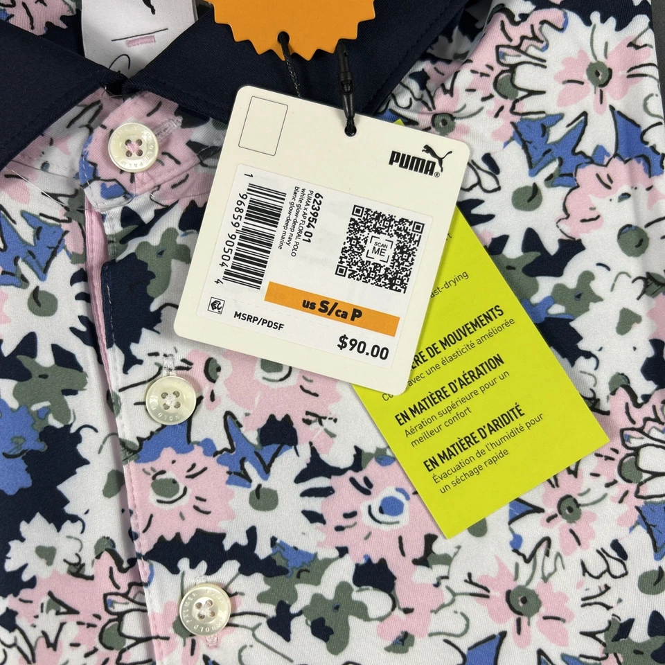 Camisa de Golf Puma Polo Arnold Palmer Estampado Floral Pequeña Rosa Poliéster Precio de venta sugerido por el fabricante $90 Foto 2 de 4