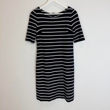 Banana Republic Navy & White Striped Sheath Dress, Size 0 — Formal Business Ca