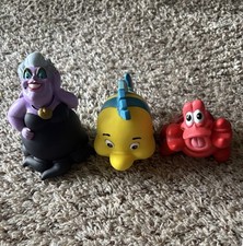 Disney Parks Exclusive Little Mermaid Bath Toys Set of 3 Bath Tub Toys 5"