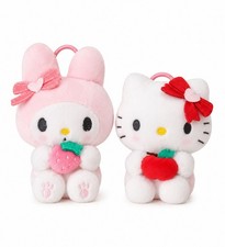  Set of 2 Kitty Cat Melody Plush Keychain Best Friend Key Charm Clip Tote Bag