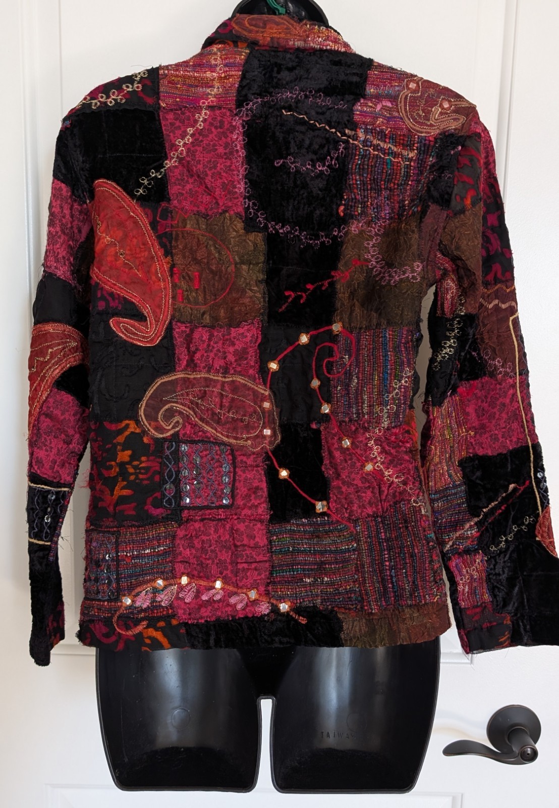 Chicos Design jacket artsy patchwork tapestry boh… - image 12