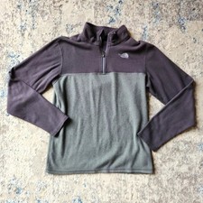The North Face Boys Size XL Two Tone Grey 1/4 Zip Fleece Pullover