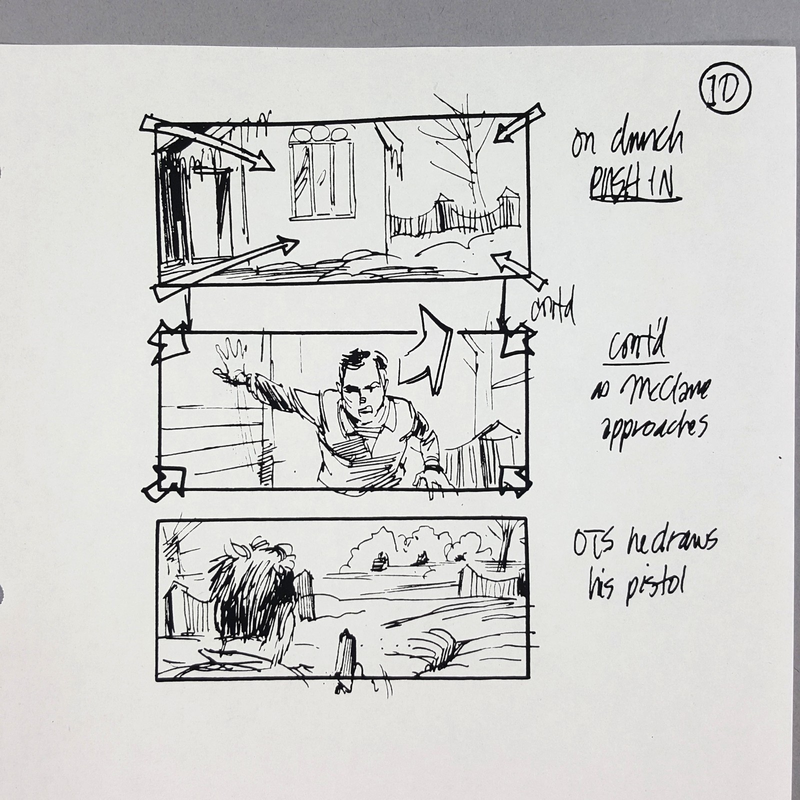 Image 3 of Die Hard 2 - Production Used Storyboard, Bruce Willis Snowmobile Chase, Prop 1D