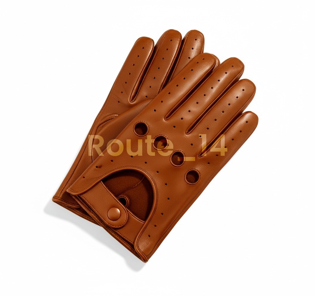 Men's Driving Gloves Reverse Stitched Leather Motorcycle Bike Goat Leather Soft