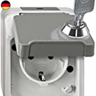 Schneider Electric Merten Aquastar abschließbare Schuko-Steckdose mit 