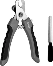 Stainless Steel Dog Nail Clippers with Safety Guard & Noise Reduction Tech