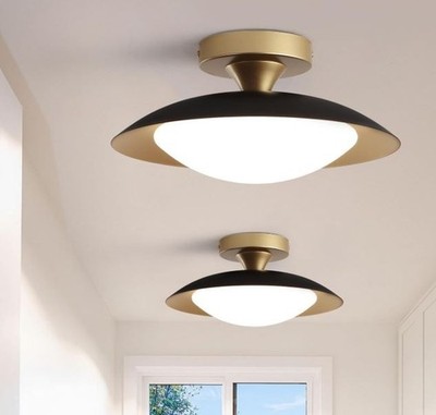 PAKOKULA BS-029CL-2P 2PK 11.8in LED Semi Flush Black Gold 5CCT New Open Box