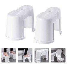2Pcs Home Anti-skid Toilet Footstools Bathroom Plastic Toilet Stepping Stools
