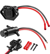 Trolling Motor Plug and Receptacle 12V-24V 8 GA 2 Wires, Minn Kota Marine Boat