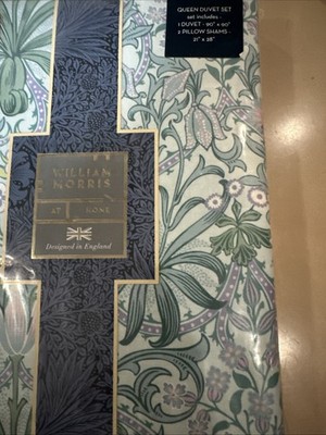 WILLIAM MORRIS  WOODLAND WEEDS SUMMER 3pc QUEEN DUVET SET  MULTICOLOR NIP NICE