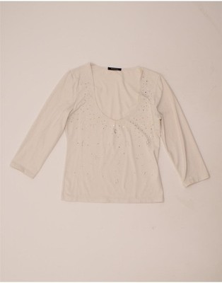 Roccobarocco Damen bauchfreies Oberteil 3/4-Arm UK 12 Medium beige BE12