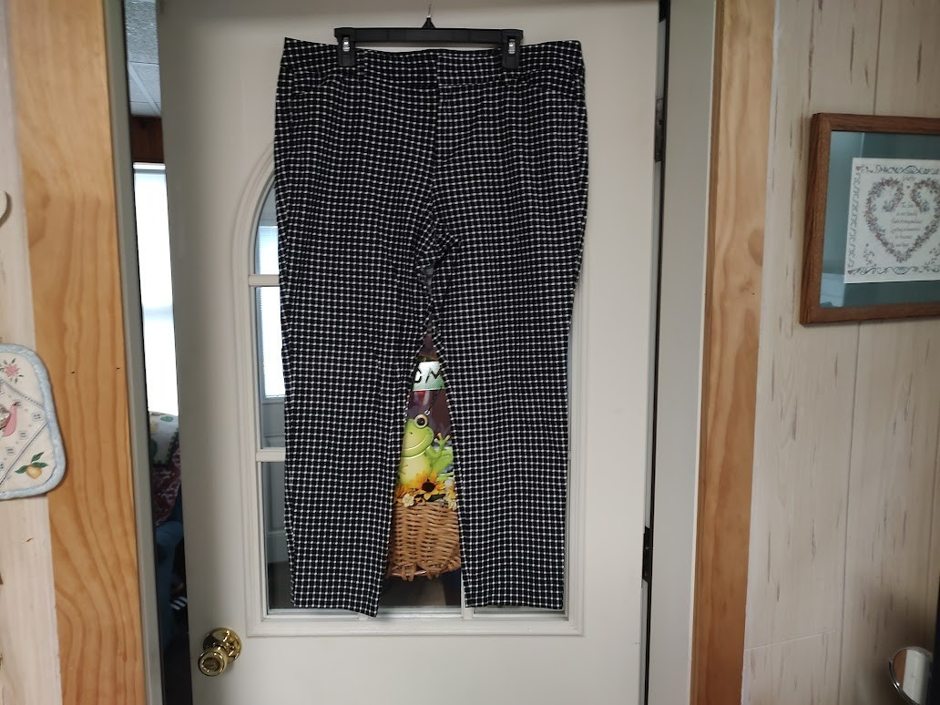 Old Navy Black Checked Pixie Ankle Pants Size Wom… - image 1