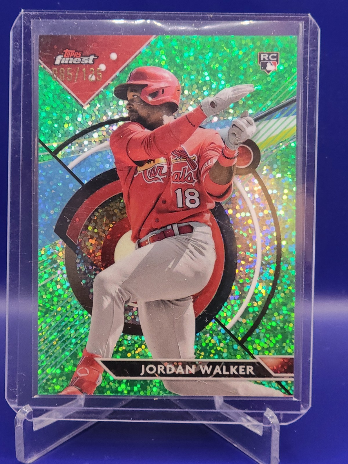 2023 Topps Finest - Jordan Walker RC #60 Green Speckle Refractor /125