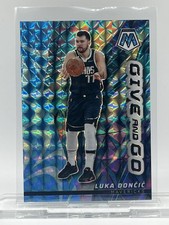 2022-23 Panini Mosaic #5 Luka Doncic Give and Go Mosaic Reactive Blue #/99