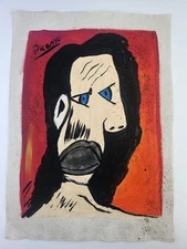 Pablo Picasso COA Art Painting Original Drawing Vintage Paper Signed