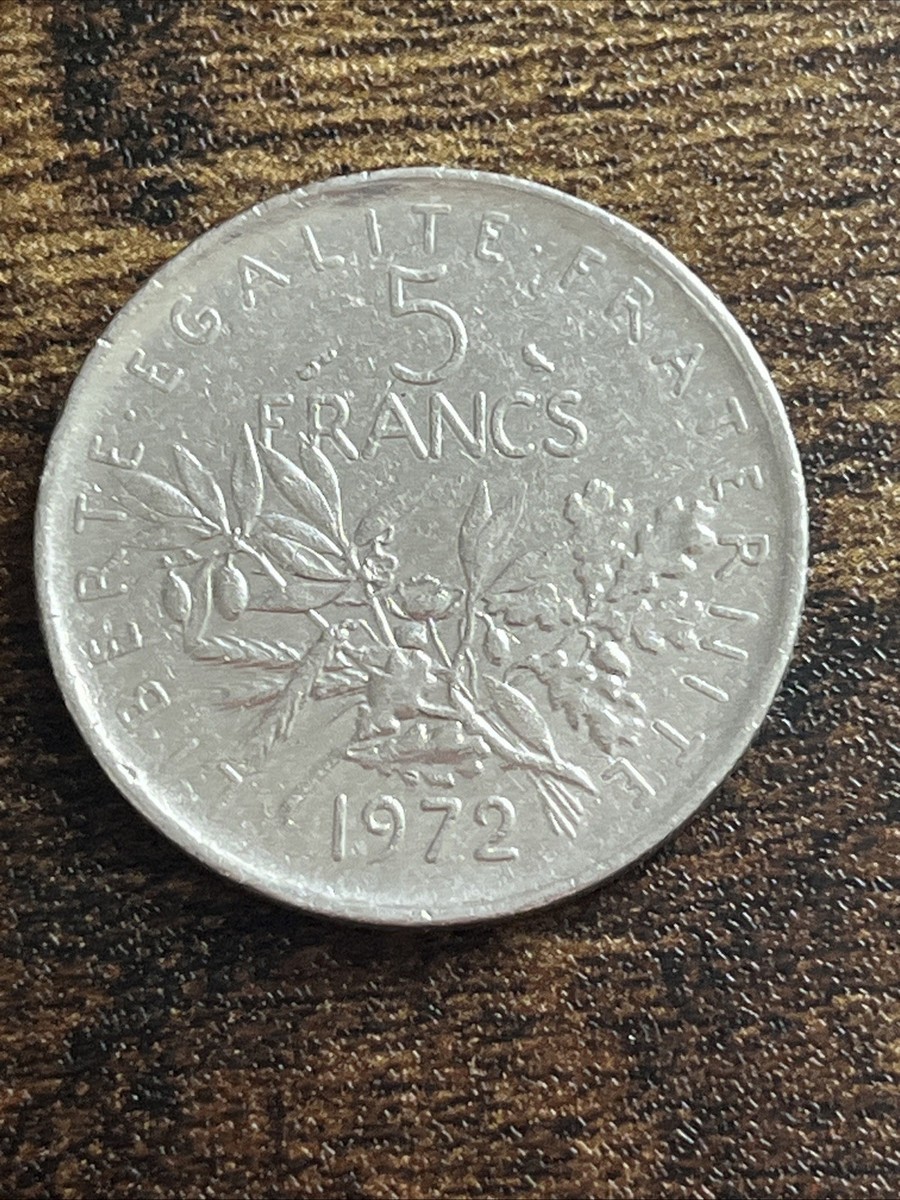 フランス 1972年製 5フラン 　（本物） 1972 France 5 Five Francs Seed Sower Actual Coin TB2198* | eBay