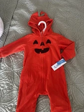 Carter's baby pumpkin hooded romper.