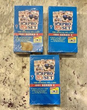 3 Brand New Sealed The Official NFL Card 1991 Series I, NFL PRO SET