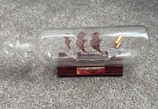 The Mary Rose Glass Ship In A Bottle on Wooden Stand