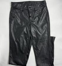 American Eagle Pants Womens 4T Black Faux Leather Jegging Stretch Pockets Zip