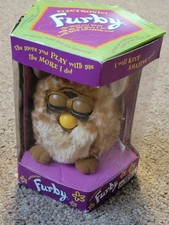 Vintage 1998 Furby Giraffe Print Brown/Tan 70-800 Brown Eyes