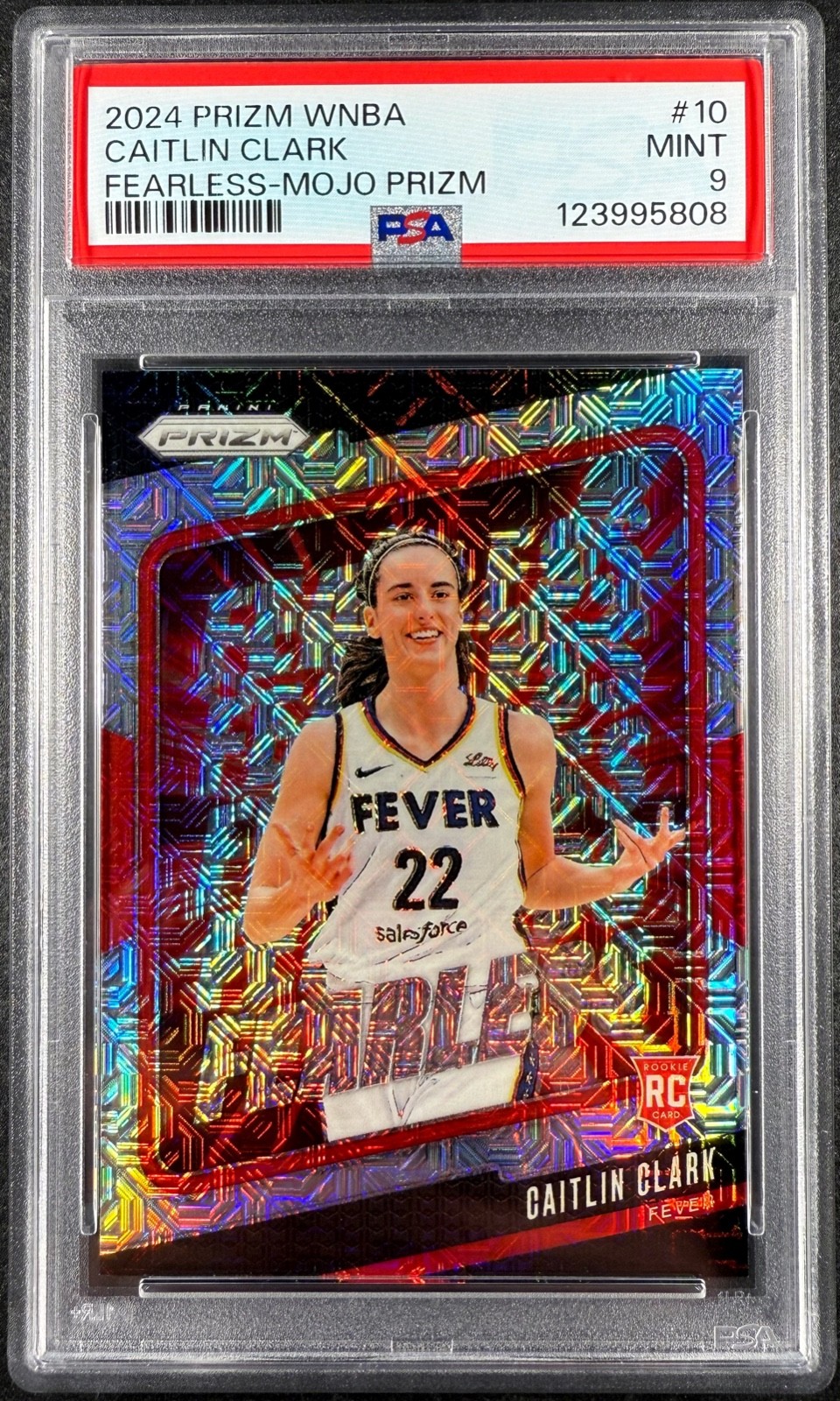 2024 Panini Prizm Fearless Mojo Caitlin Clark #10 /25 Rookie RC PSA 9 WNBA