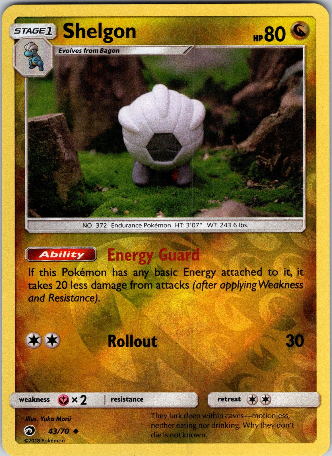 Shelgon 43/70 Dragon Majesty Pokemon NM/LP Reverse Holo