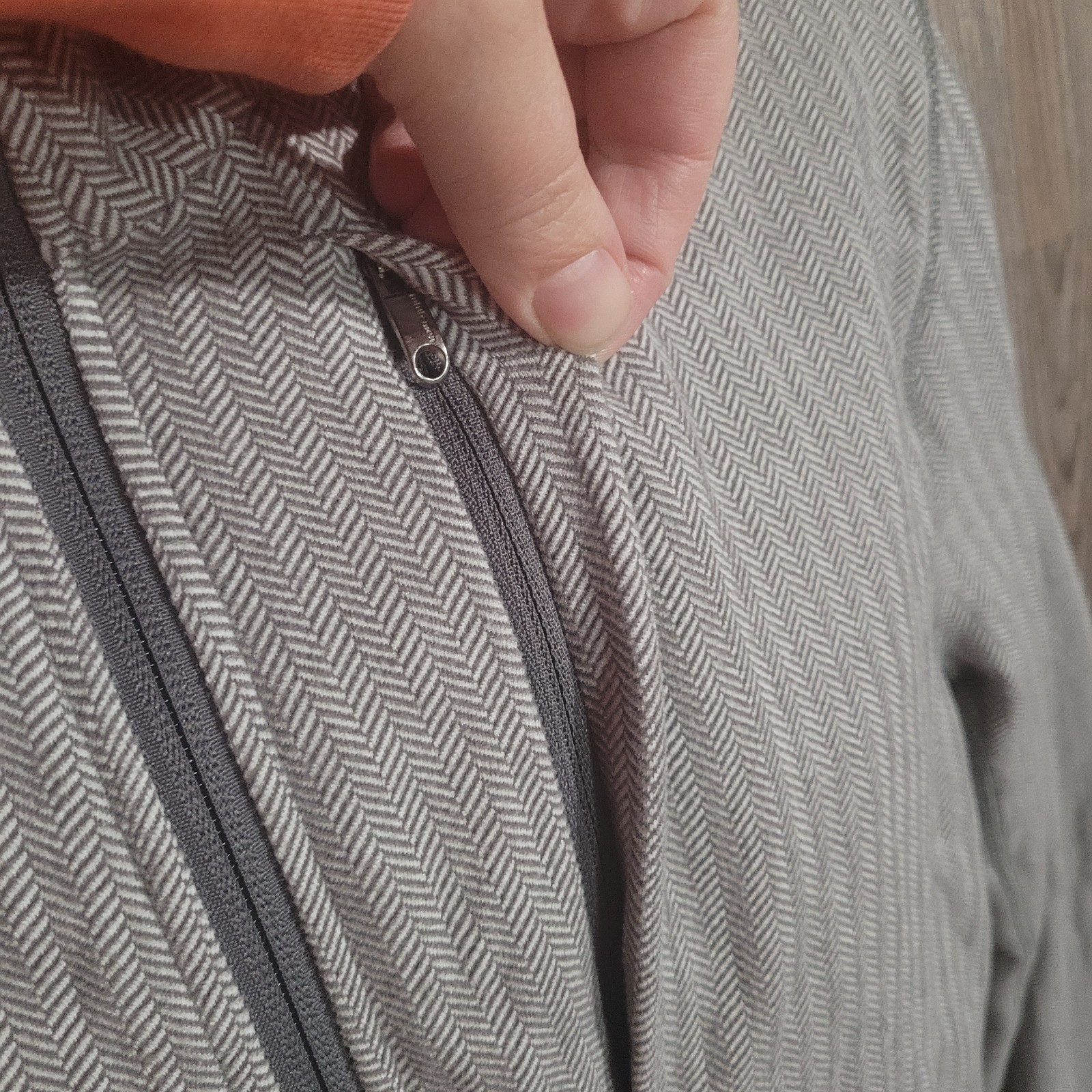 Lululemon PrePost Jacket Herringbone Light Gray M… - image 5