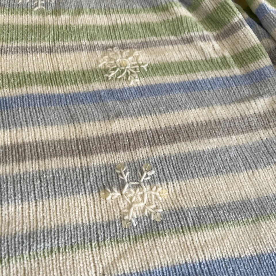 Suéter de Chenilla Copo de Nieve a Rayas Grunge Pastel Lentejuelas de Gran Tamaño Acogedor Tejido Y2K Foto 4 de 4