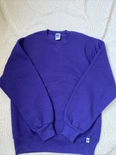 Vintage Russell Athletic Sweatshirt Women M Purple Fleece Crewneck Blank USA 90s