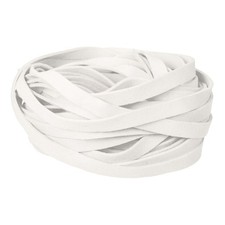 10Pcs 0.4" Flat Leather String Cord 39"x0.06" Craft Suede Ribbon White