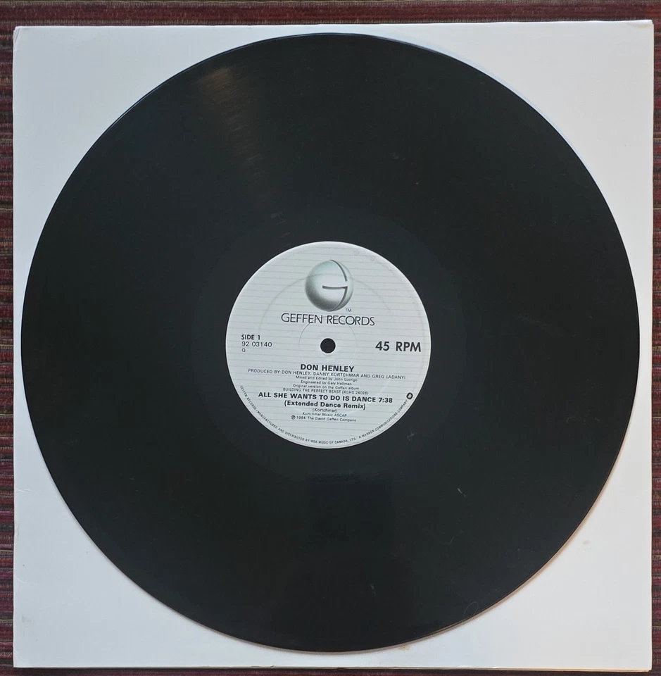 DON HENLEY - ALL SHE WANTS TO DO IS DANCE (2 VERSIONS) 12 INCH CANADA SINGLE Foto 4 de 4
