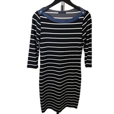 Women's Tommy Hilfiger Long Sleeve Striped Dress S Black White Size XSmall