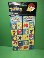 Rare Pokemon Stickers Pikachu New Sealed 8 Sticker Sheets 2017 Nintendo American