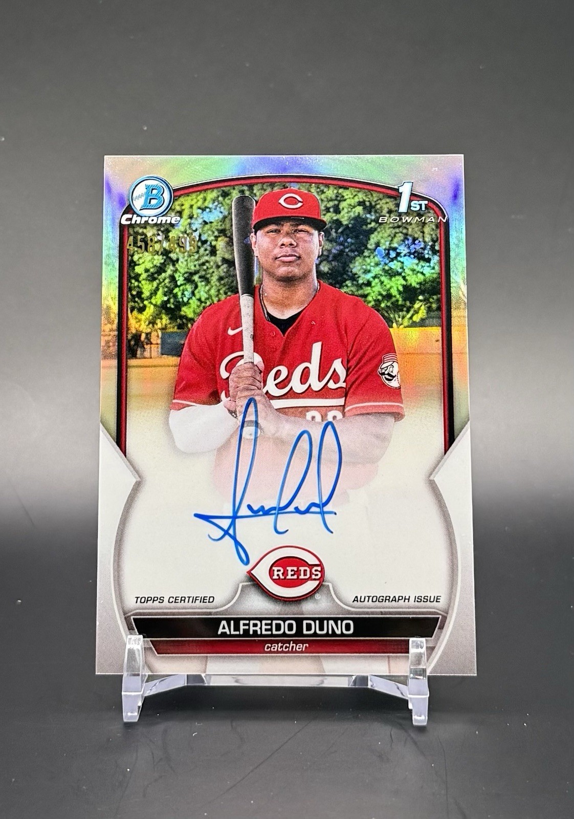 Alfredo Duno 2023 1st Bowman Chrome Auto Refractor /499 Reds