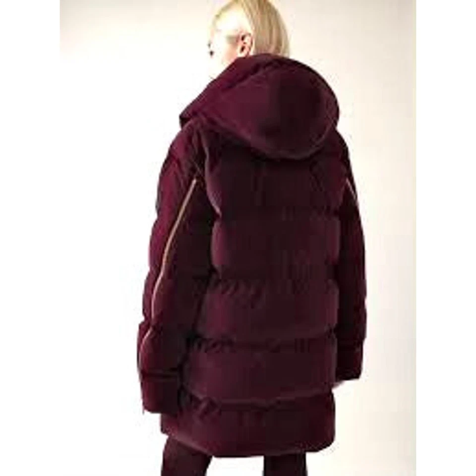 ATHLETA Alicia Keys Velvet Luxe Puffer NWT, Burgundy, Large, Free Shipping! B5 - Image 3 of 4