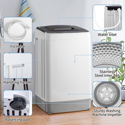 ZOKOP 17.6lbs Full Auto 280W Washing Machine Clothing Apartment