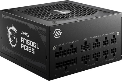 MSI MAG A750GL PCIE5 Netzteil, 750W, 80 plus Gold Vollmodular, ATX 3.0, Unterstü