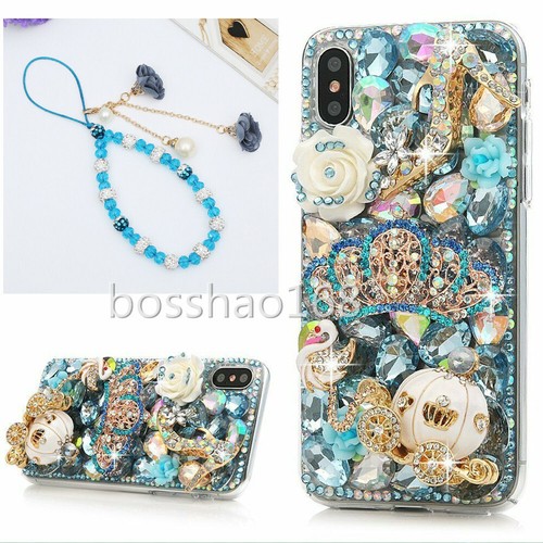 For Samsung A14 A15 A54 A16 S24 S25 Ultra Case Bling Diamonds Soft cover & strap - Picture 12 of 22