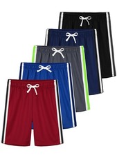 5 Pack Boys Shorts Boys Athletic Basketball Mesh Kids Soccer Gym Clothes Quic...